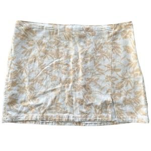 Abercrombie & Fitch Skirt Linen Viscose Blend Mini Skirt w/Side Zipper Size XL